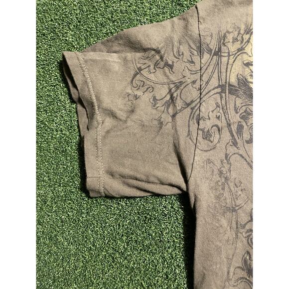 Chevy Trucks Wolf Animal Nature T Shirt Y2K Tribal Chevrolet Promo Olive Size M - Picture 4 of 11